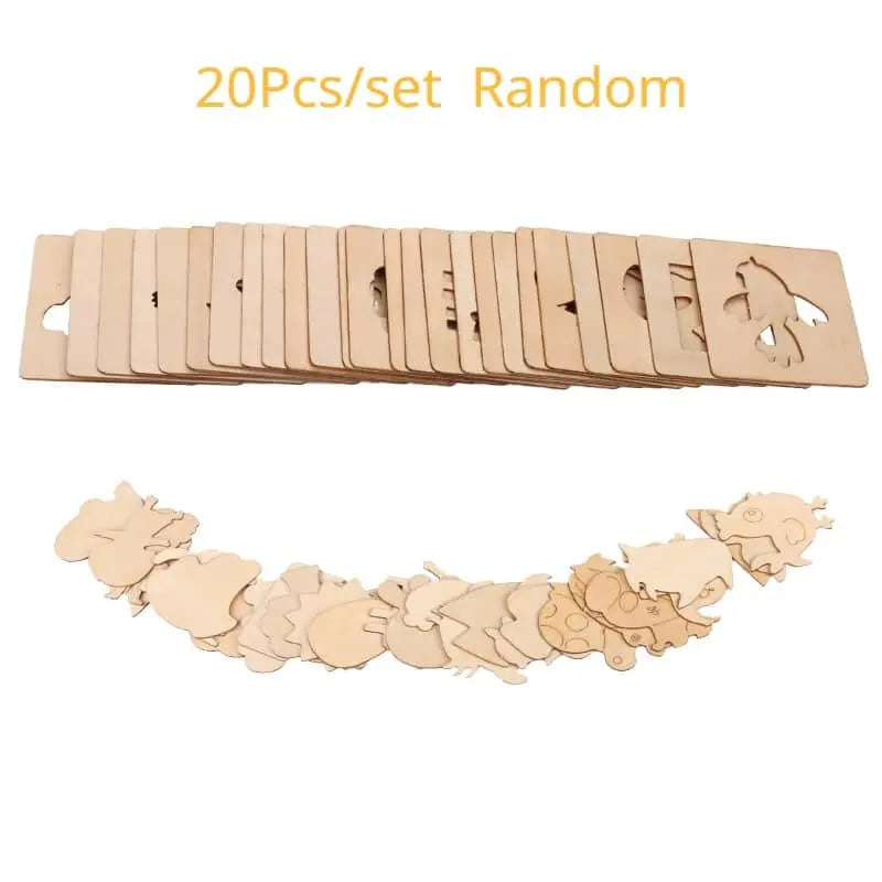 Montessori 20-Piece Wooden Stencil Set for Kids