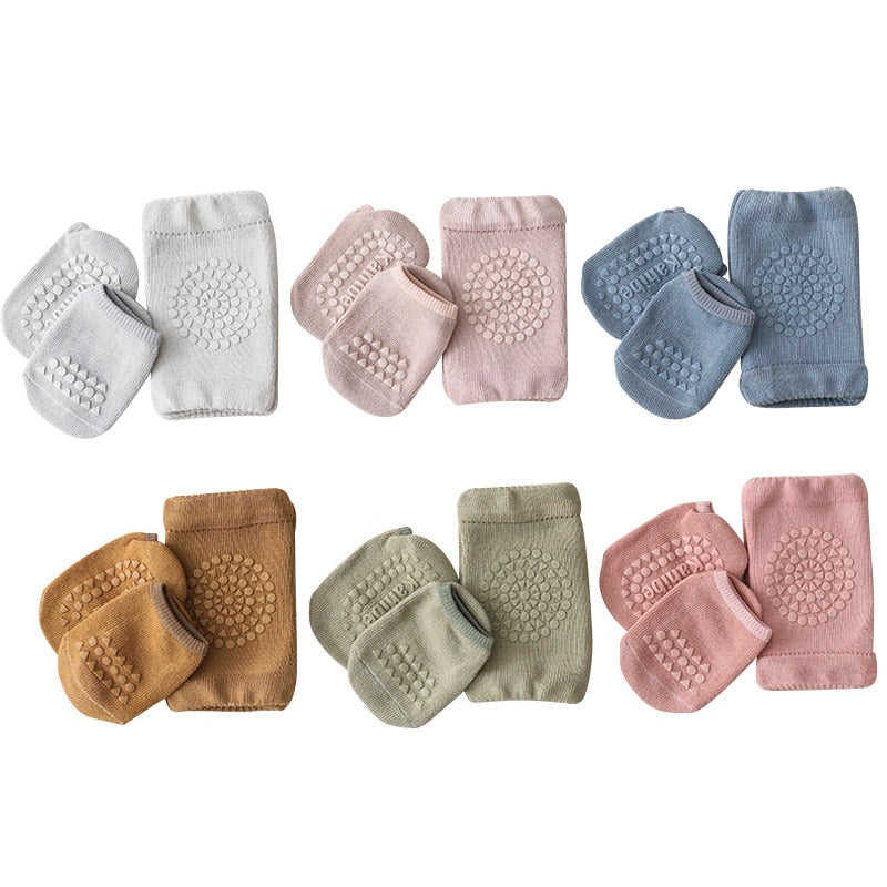 Cushioned Knee Pads and Anti-Slip Socks Set for Babies – 2 Pieces