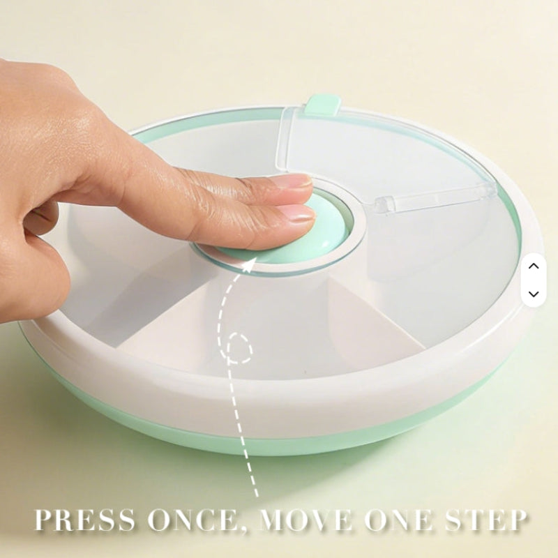 Close-up of the compartment design inside the kids snack container