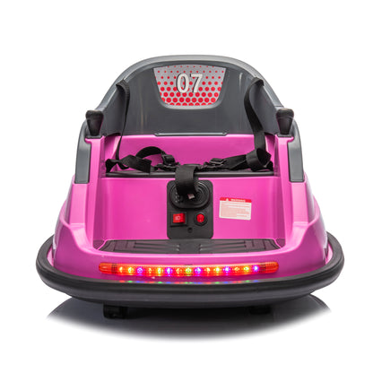 Pink 12V ride on bumper car for kids 1.5-5 Years Old Baby Bumping Toy Gifts