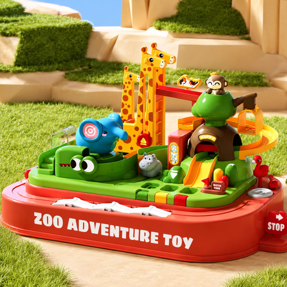 Zoo Track Toy set with bright animal details, lights and sound features