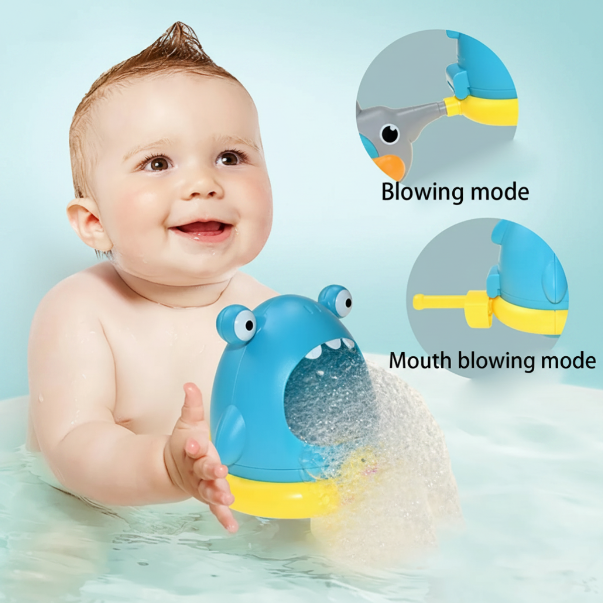 Fun crab bath toy for toddlers shown in detail