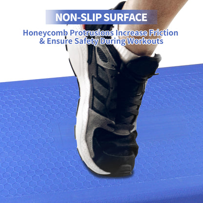 Aerobics Step Platform Height-Adjustable Fitness Equipment Stepper Trainer Exercise Step Platform Sliding Lifting Pad Blue