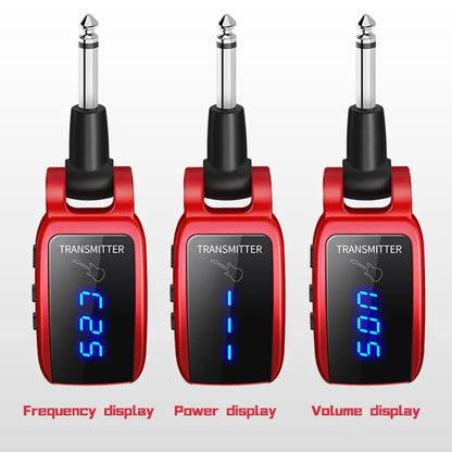 Wireless Guitar System Rechargeable Upgrated LED Screen15 Channels UHF Wireless Guitar Transmitter Receiver Guitar Accessories