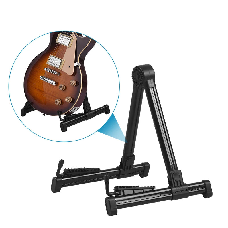 Professional Electric Guitar Stand Universal Folding Electric Acoustic Bass Stand A-Frame Musical Rack Holder Guitar Accessories