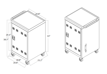 Mobile Charging Cart and Cabinet for Tablets Laptops 31+4-Device