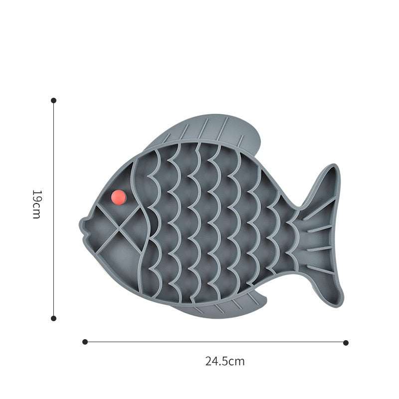 Fish Shape Silicone Bowl Dog Lick Mat Slow Feeding Food Bowl For Small Medium Dogs Puppy Cat Treat Feeder Dispenser Pet Supplies