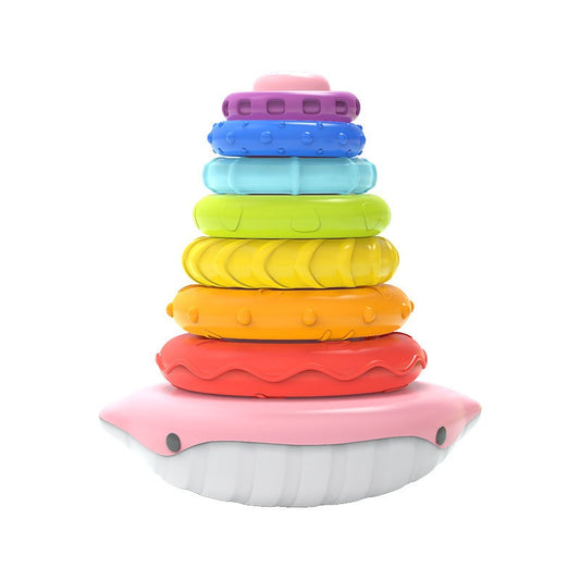 Rainbow Tower Folding Music Baby Toy Children's Early Education 0-1 Year Old Baby Large Flipper Folding Ferrule