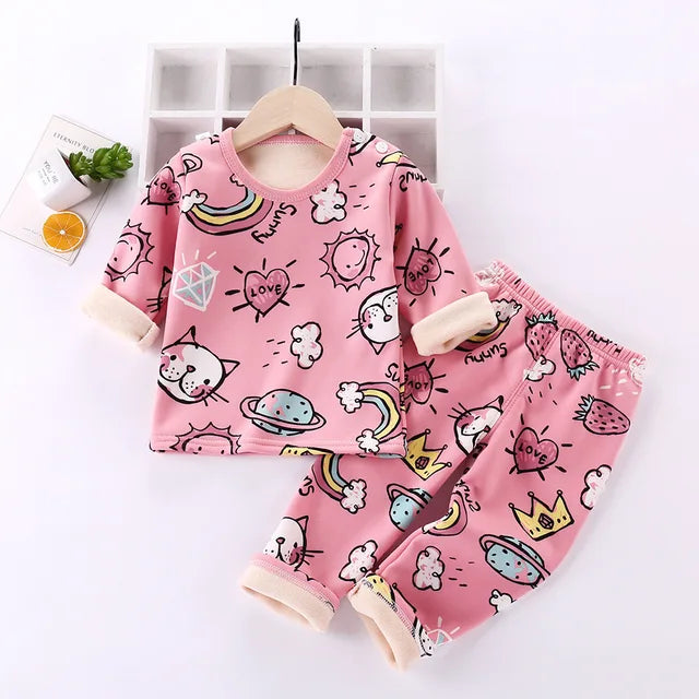 Mini Fashion™ - Cartoon Fleece Pajamas for Kids