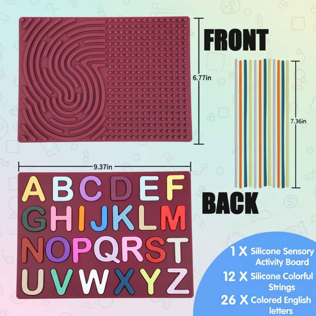Silicone Alphabet Activity Board for Sensory Learning
