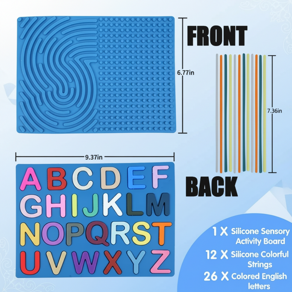 Silicone Alphabet Activity Board for Sensory Learning