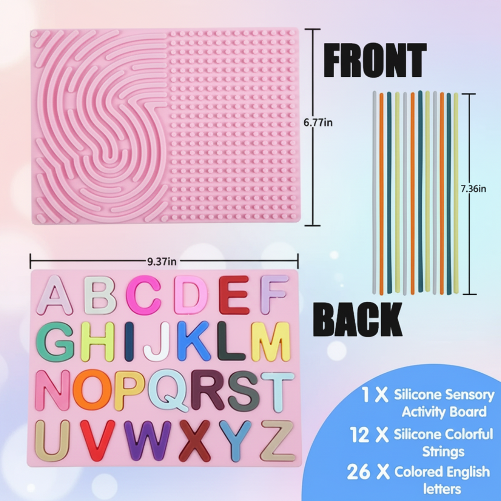Silicone Alphabet Activity Board for Sensory Learning