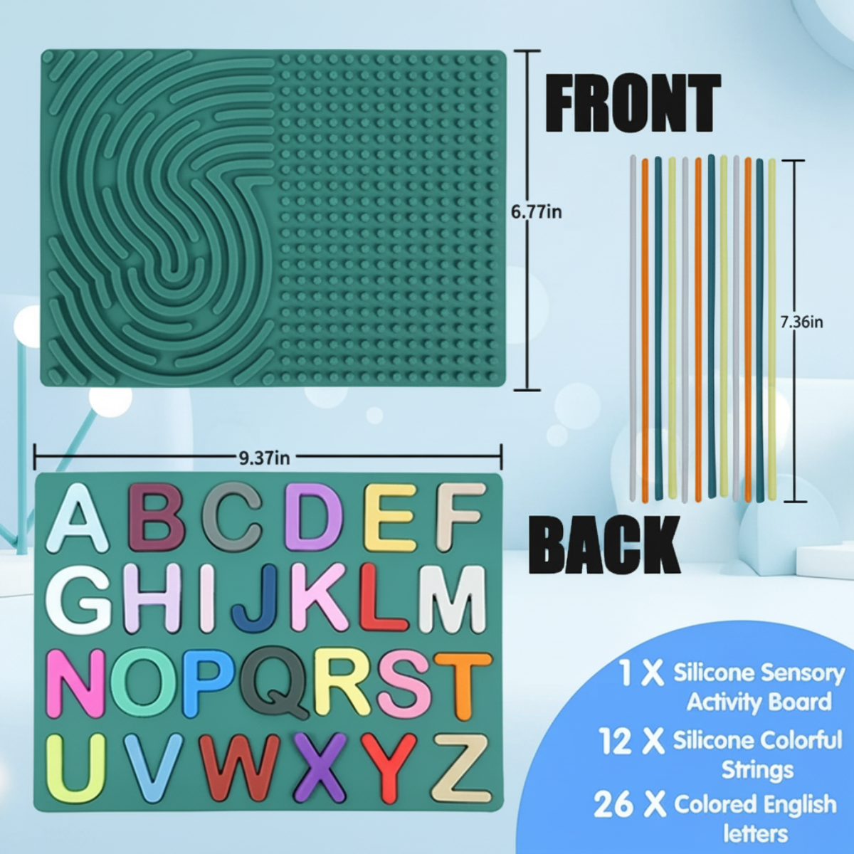 Silicone Alphabet Activity Board for Sensory Learning
