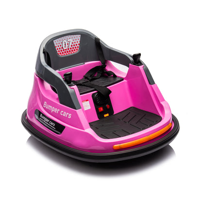 Pink 12V ride on bumper car for kids 1.5-5 Years Old Baby Bumping Toy Gifts