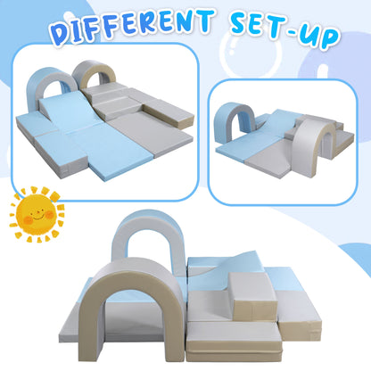 Soft Climb and Crawl Foam Playset 10 in 1 Safe Soft Foam Nugget Block for Infants Preschools