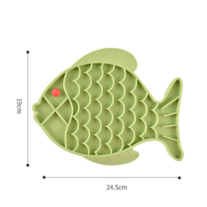 Fish Shape Silicone Bowl Dog Lick Mat Slow Feeding Food Bowl For Small Medium Dogs Puppy Cat Treat Feeder Dispenser Pet Supplies