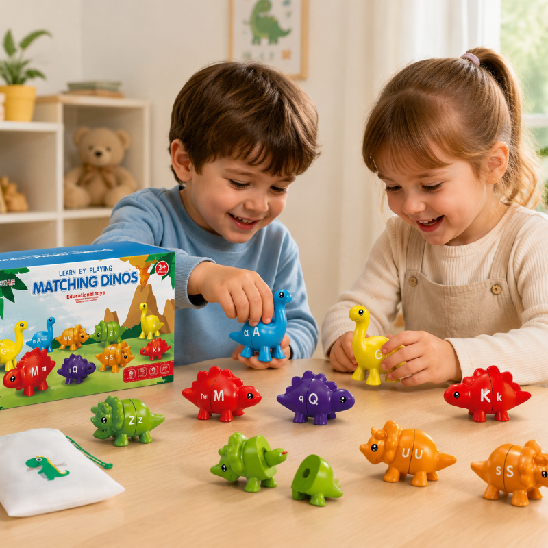 Dinosaur alphabet and number matching toy set for kids