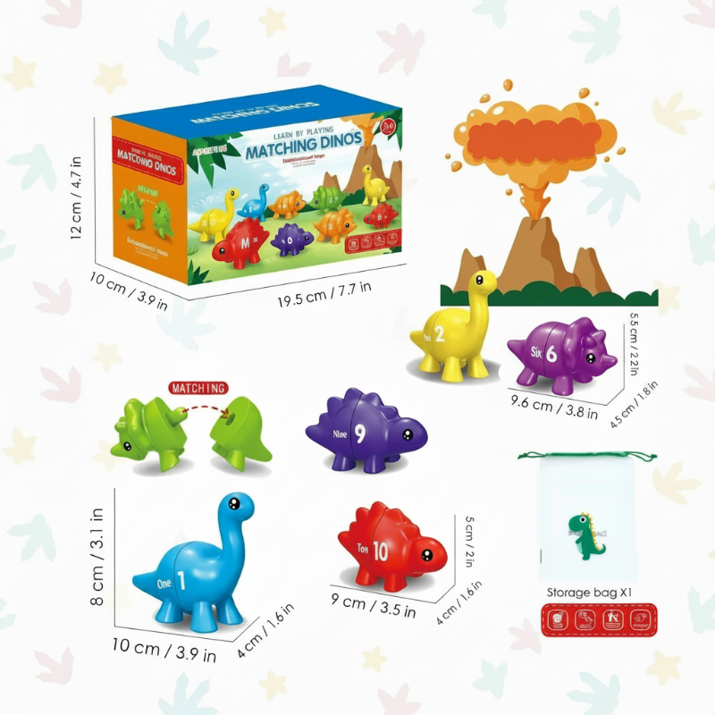 Educational dinosaur matching toy set for preschool and kindy kids