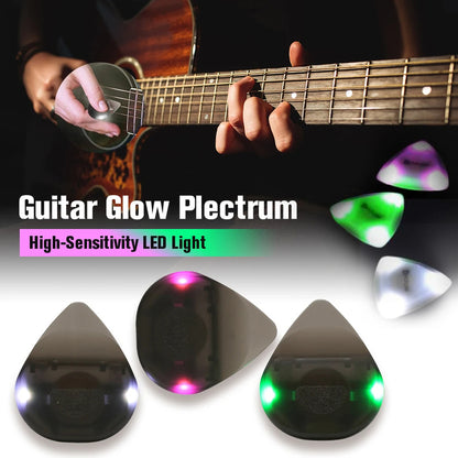 Guitar Touch Luminous Pick with High-Sensitivity LED Light Stringed Instrument Plectrum Non-Slip for Bass Electric Guitarists