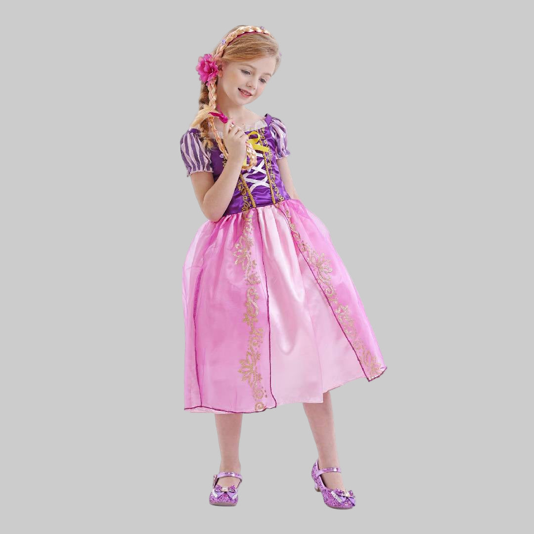 Girls Rapunzel Princess Purple Ball Gown
