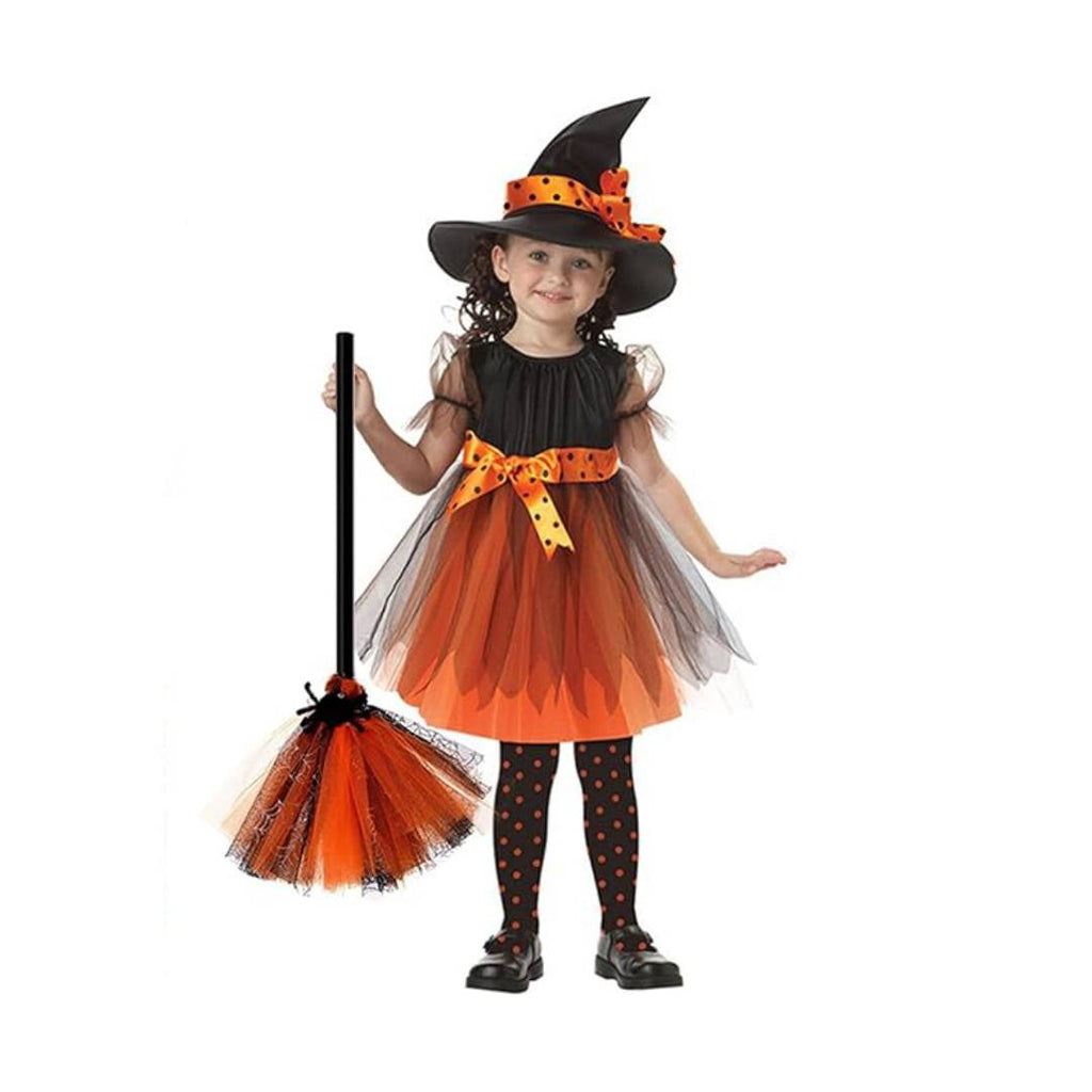 Girls Pumpkin Witch Halloween Princess Dress