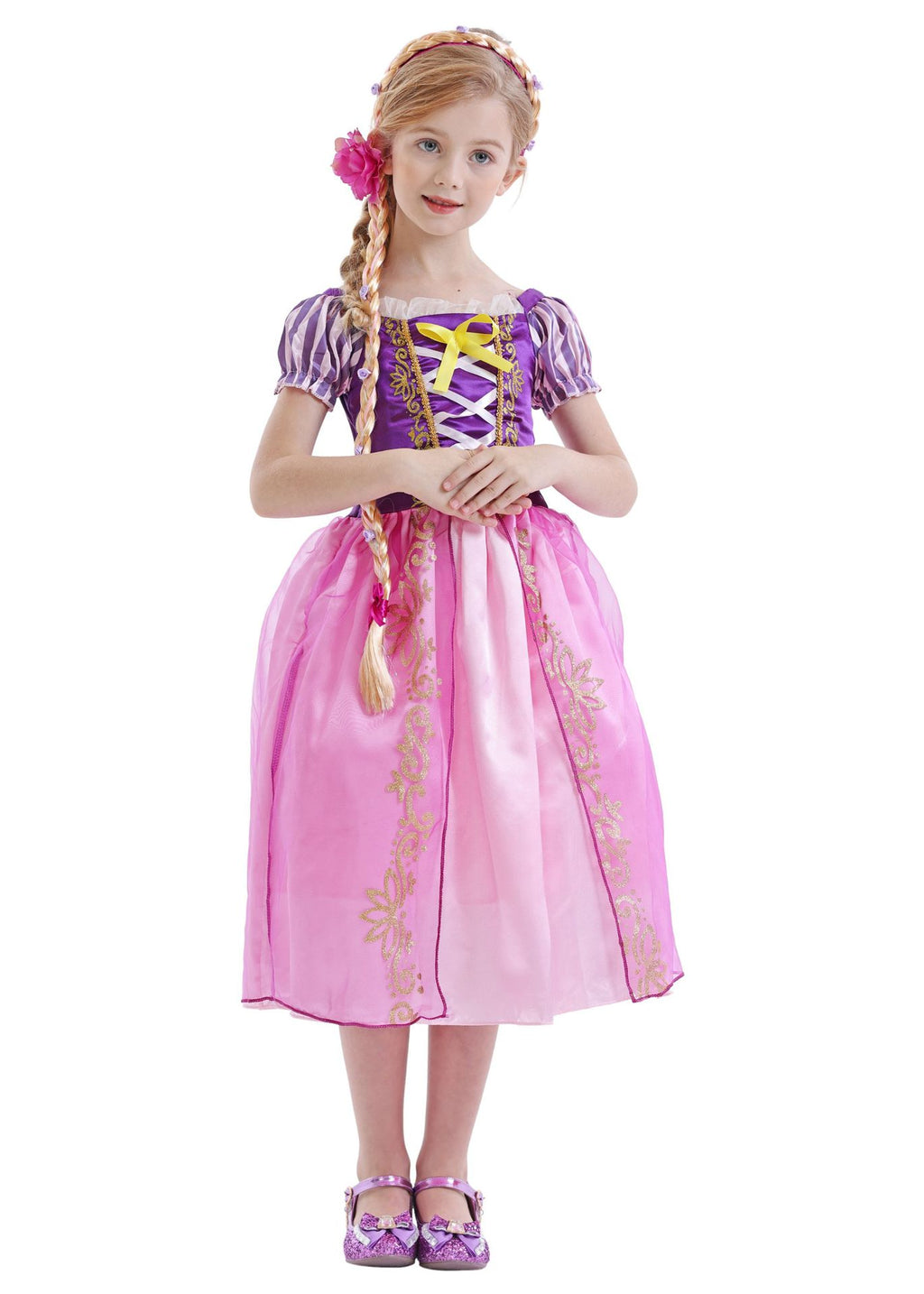 Girls Rapunzel Princess Purple Ball Gown