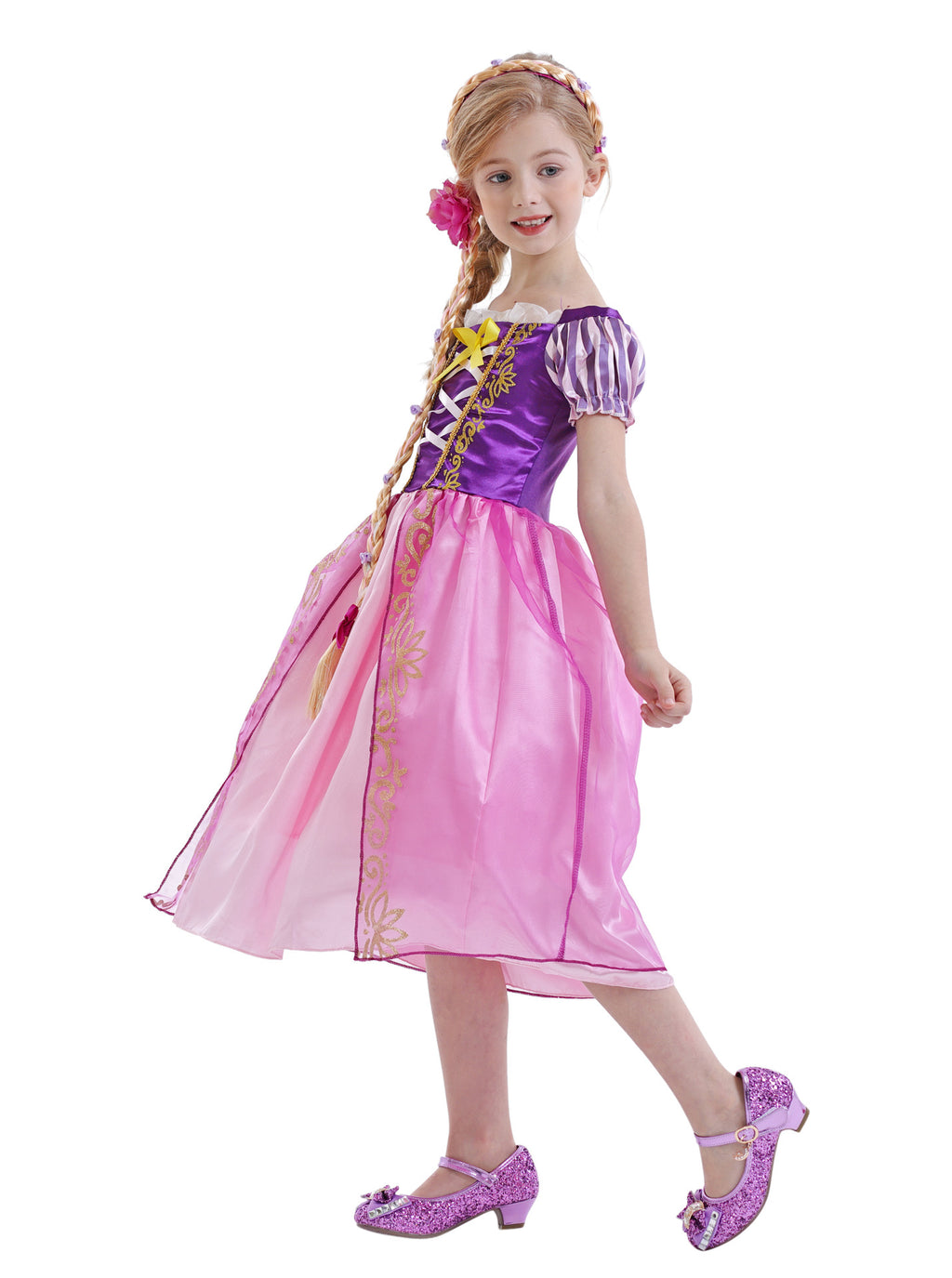 Girls Rapunzel Princess Purple Ball Gown