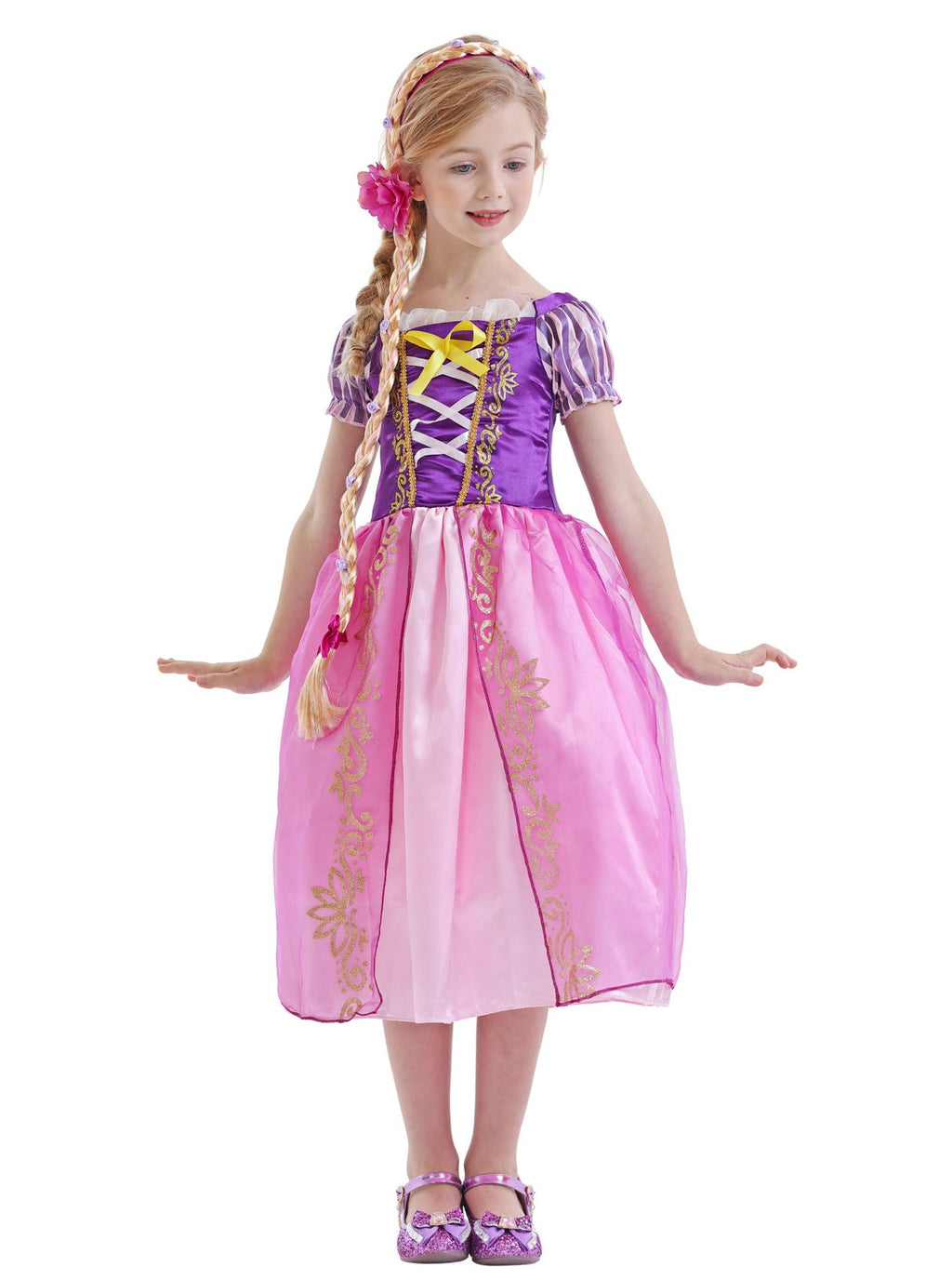 Girls Rapunzel Princess Purple Ball Gown