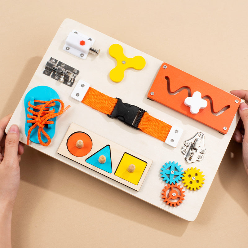 Montessori Wooden Busy Board Toy for Kids
