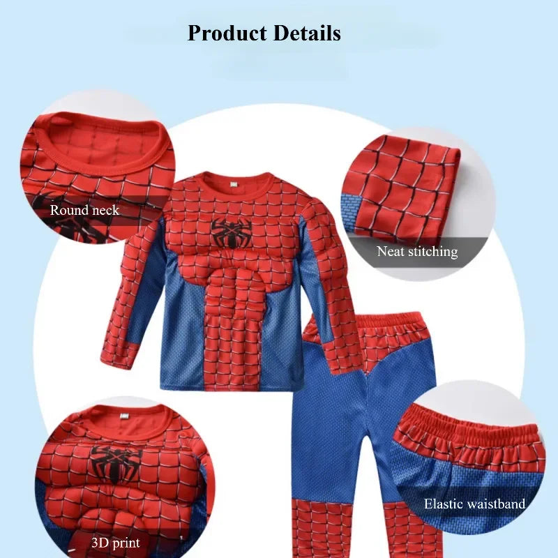 Kids Spiderman Muscle Superhero Costume Set