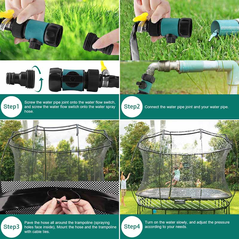 Trampoline Sprinklers™ - Water fun on the trampoline - Water sprinkler