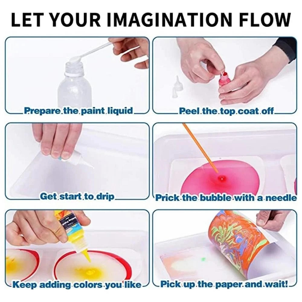 Water Marbling Paint Set™ - Colorful Water-Based Artwork - Paint Set
