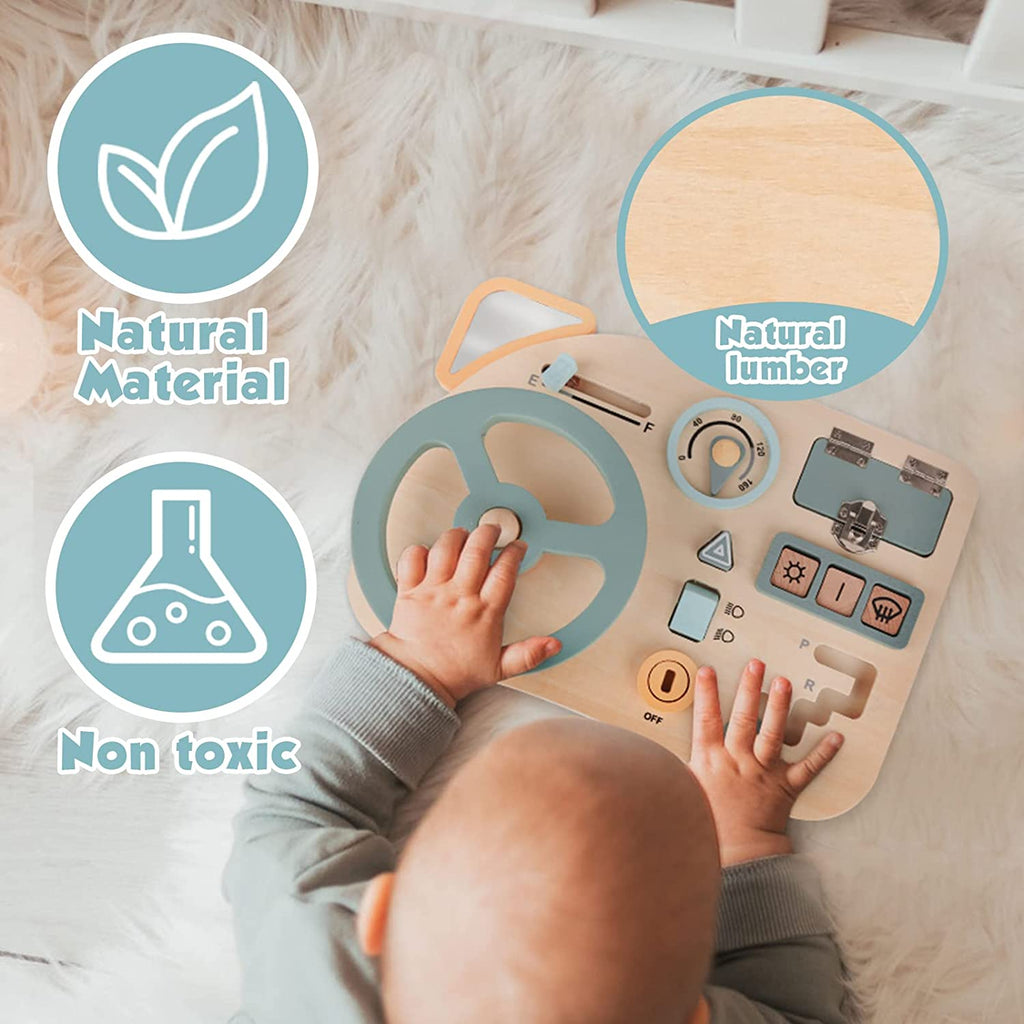 Montessori Wooden Steering Wheel Toy for Kids