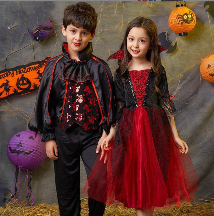 Kids Gothic Vampire Cosplay Costume