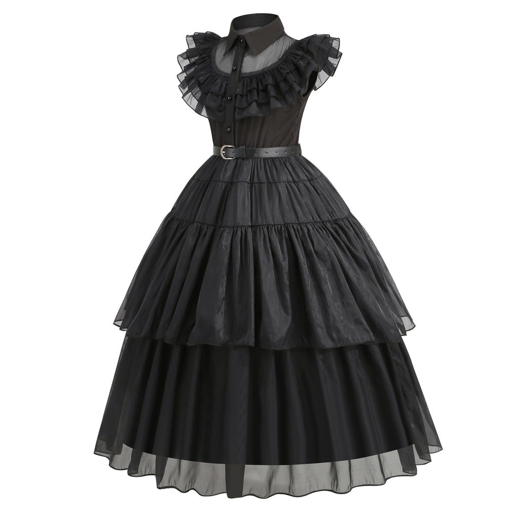 Kids Wednesday Black Cosplay Costume