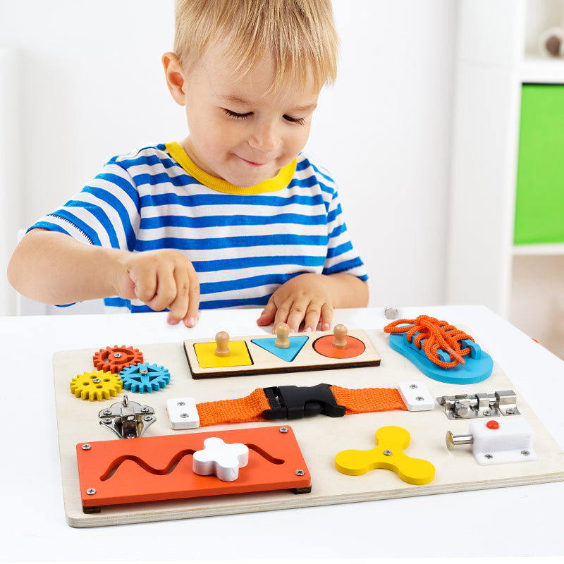 Montessori Wooden Busy Board Toy for Kids
