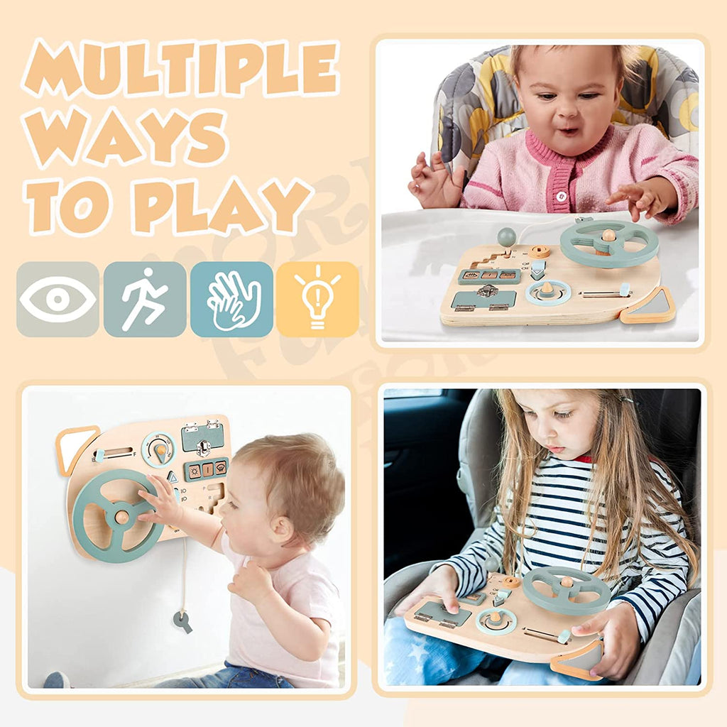 Montessori Wooden Steering Wheel Toy for Kids
