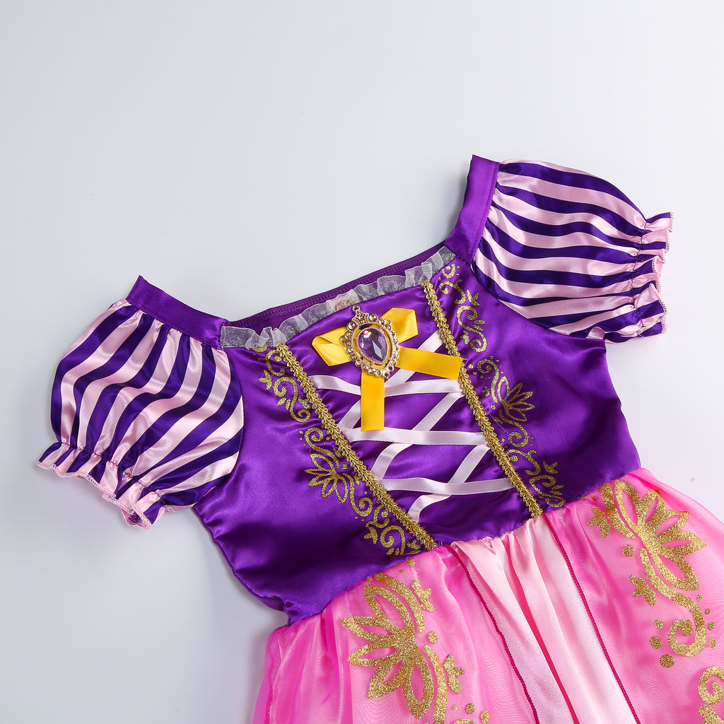 Girls Rapunzel Princess Purple Ball Gown