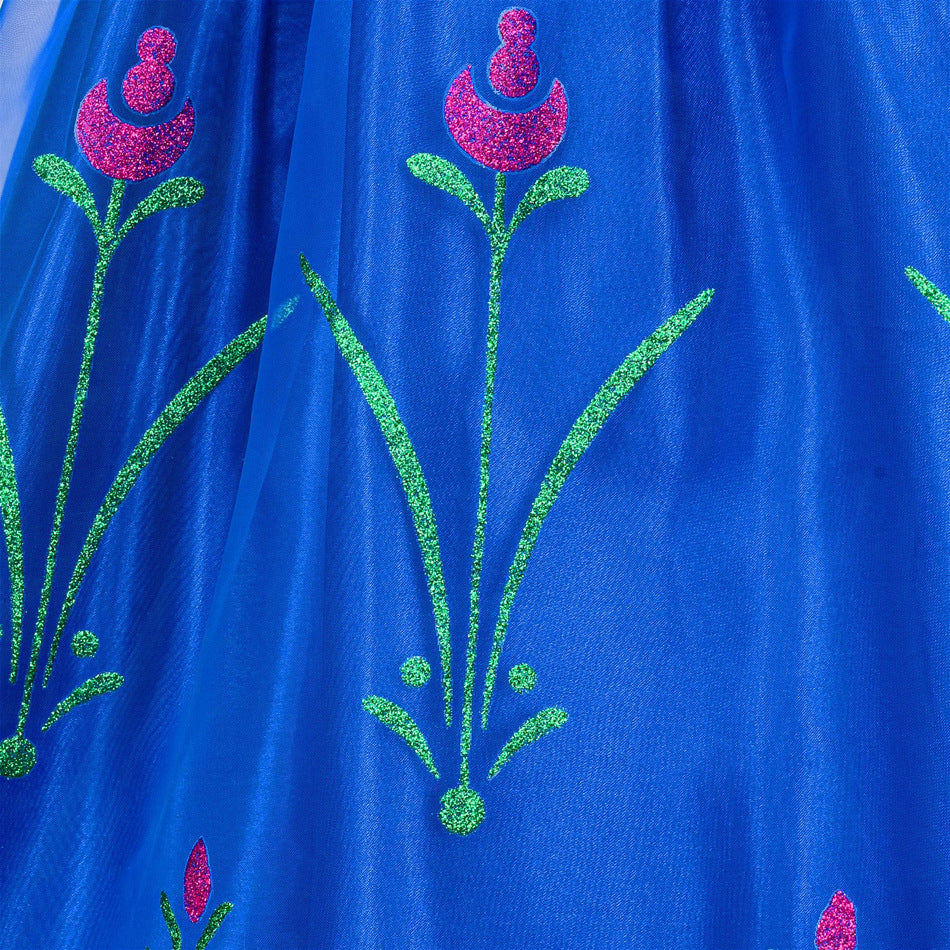 Girls Frozen Princess Sequin Mesh Dress