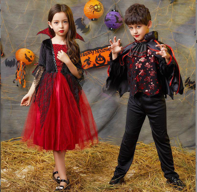 Kids Gothic Vampire Cosplay Costume