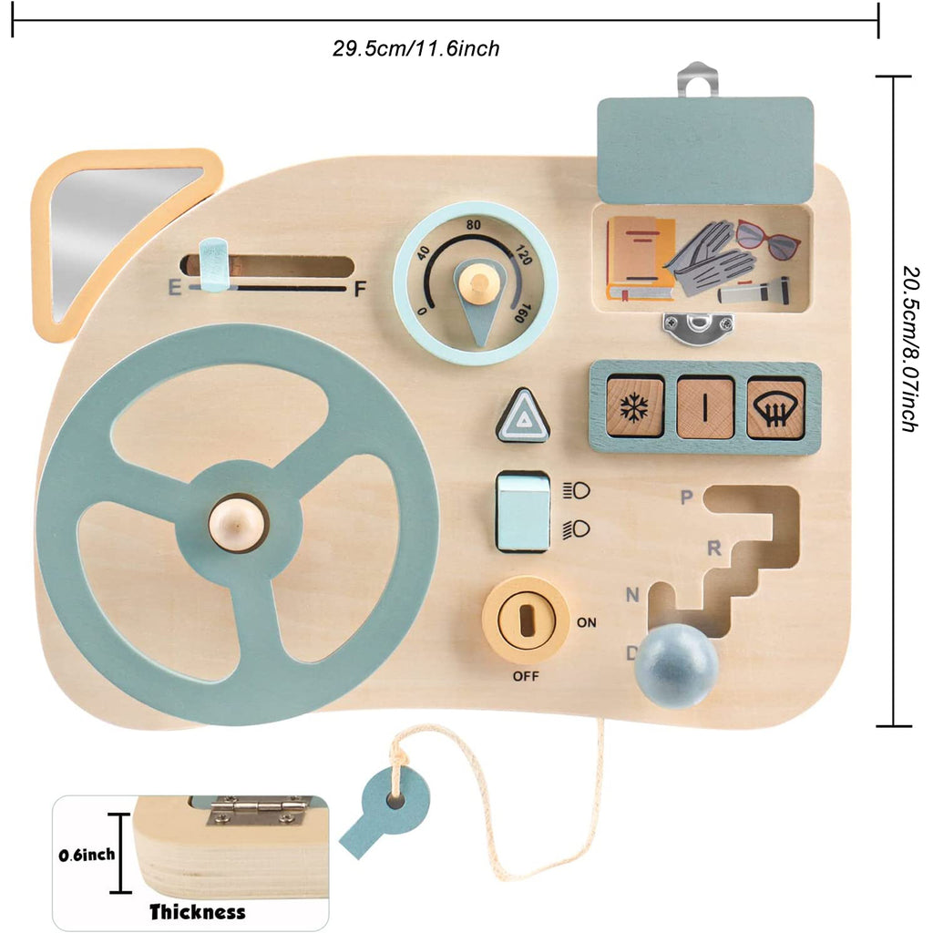 Montessori Wooden Steering Wheel Toy for Kids