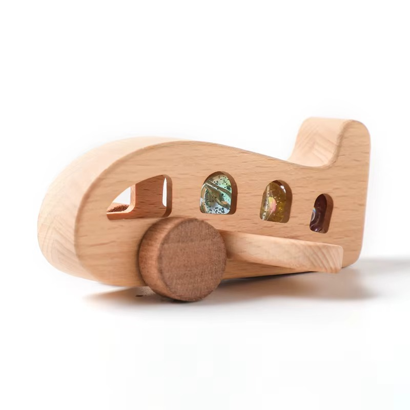 Wooden Montessori Airplane Toy for Creativity and Motor Skills