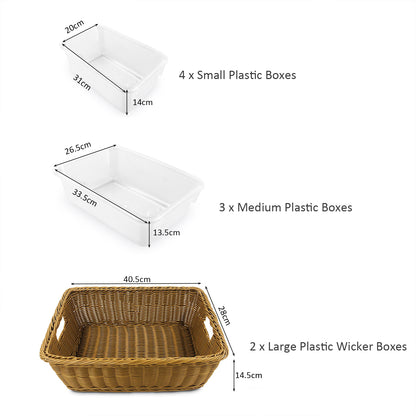 Jooyes STEAM Trolley 3-in-1 Mobile Shelf Cabinet With 9 Storage Boxes