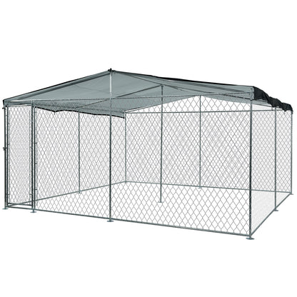 NEATAPET 3x3m Dog Enclosure Pet Outdoor Playpen Wire Cage Kennel Fence with Cover Shade