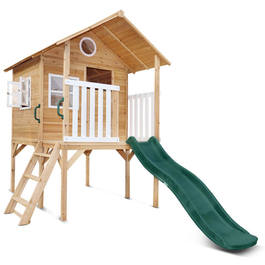 Lifespan Kids Archie Elevated Cubby House with Green Slide