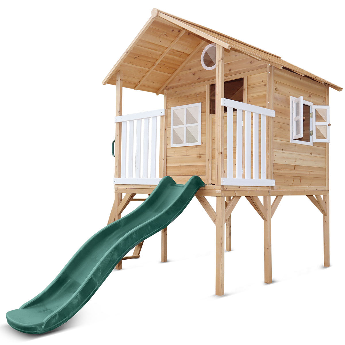 Lifespan Kids Archie Elevated Cubby House with Green Slide