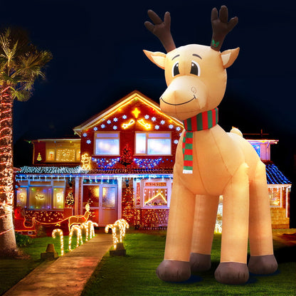 Jingle Jollys Christmas Inflatable Reindeer 5M Illuminated Decorations