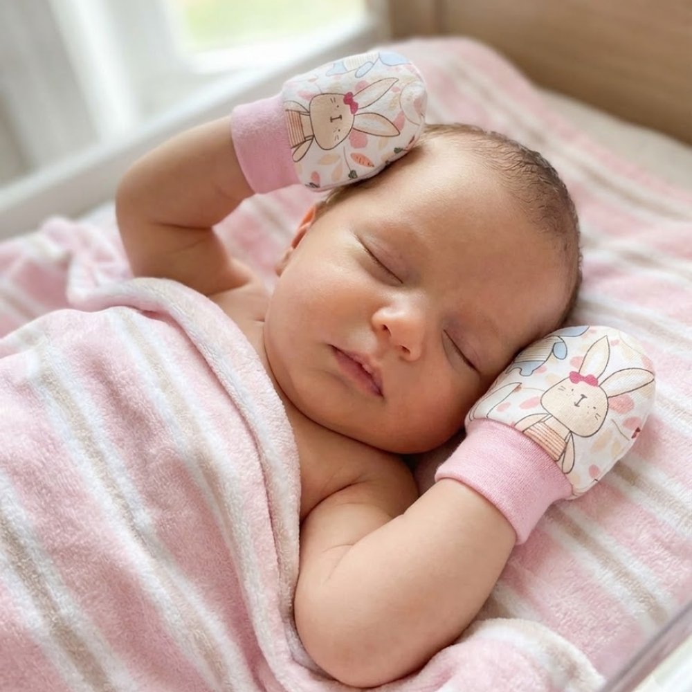 Soft No Scratch Baby Mittens Set