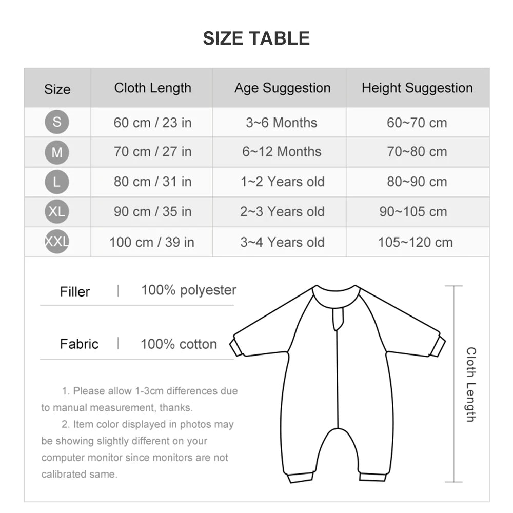 Kids Dinosaur Winter Sleeping Bag Sleep Sack Warm Baby Sleepwear