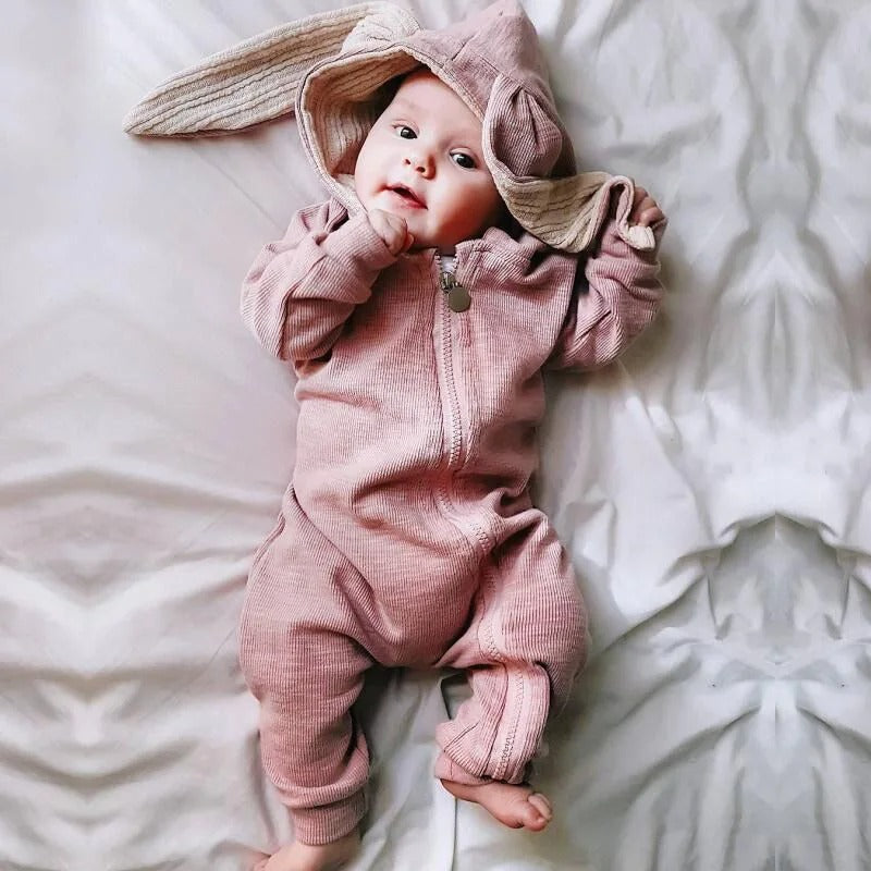 Hooded Bunny Baby Onesie